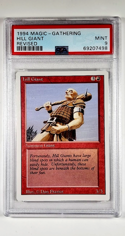 1994 MtG Magic the Gathering Revised Hill Giant Vintage Red PSA 9 Mint POP 9 - Image 1