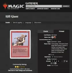 1994 MtG Magic the Gathering Revised Hill Giant Vintage Red PSA 9 Mint POP 9 - Image 3