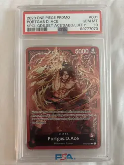 One Piece Portgas.D.Ace OP03-001 Special Goods PSA 10 - Image 1