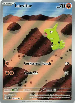 Pokemon TCG Larvitar #203/197 Holo SV03: Obsidian Flames NM - Image 1
