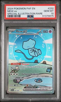 2024 POKEMON PAF EN-PALDEAN FATES SPECIAL ILLUSTRATION RARE #232 MEW EX PSA 10 - Image 1
