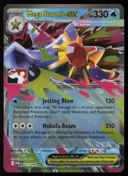 Pokemon TCG Mega Starmie ex 021/088 Prize Pack Series 9 Cosmo Holo Pack Fresh NM - Image 1