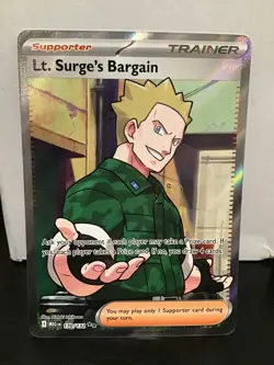 Lt. Surge's Bargain 170/132 Ultra Rare Pokemon Mega Evolution Holo Full Art - Image 1