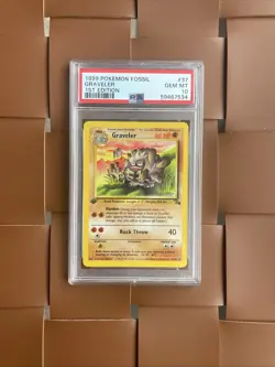1999 Pokemon TCG Fossil Graveler 37/62 1st Edition PSA 10 - Image 4