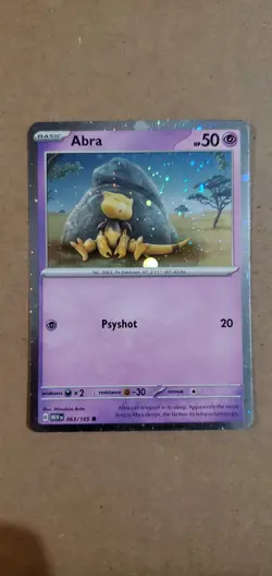 Pokemon 151 Alakazam EX Collection Promo Abra 063/165 BEAUTIFUL GALAXY SWIRL - Image 1