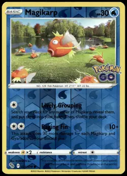 Magikarp Reverse Holo Common Pokemon GO 021/078 NM - Image 1