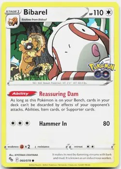 Bibarel Common Pokemon GO 060/078 NM - Image 1