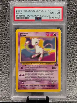 2000 Pokemon Black Star League Mew 08/53 Wotc Promo PSA 9 - Image 1