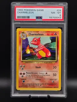Pokemon TCG | Charmeleon 24/102 Base Set Unlimited | PSA 8 - Image 1