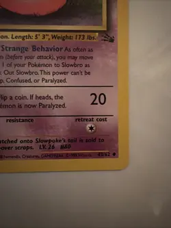 1999 Pokemon Slowbro 43/62 Fossil Regular - Image 4