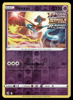 POKEMON DEOXYS FUSION STRIKE 120/264 HOLO REVERSE HOLO R NM/M - Image 1