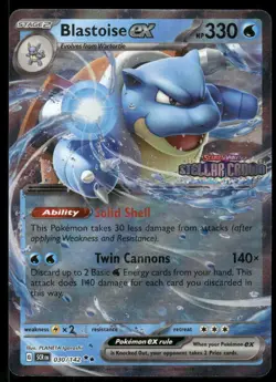 Pokemon Blastoise ex (Stellar Crown Stamp) 030/142 Holo NM/M - Image 1