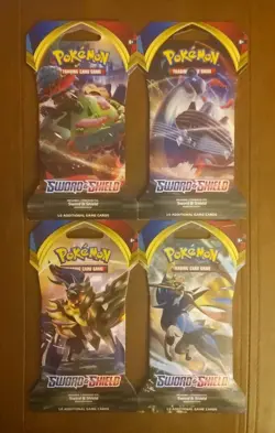 Pokemon TCG Sword & Shield Base Set & Rebel Clash Sleeved Booster Pack Lot of 12 820650826528 - Image 4