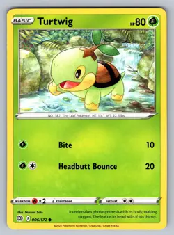 Turtwig 006/172 Common Brilliant Stars Pokemon NM - LP - Image 1
