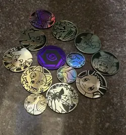 Pokemon TCG Official Coins Lot Of 13 Unique Coins No Duplicates - Image 1