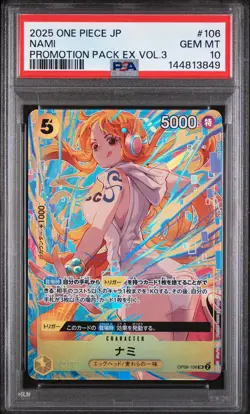 2025 ONE PIECE JAPANESE PROMOTION PACK EX VOL.3 #106 NAMI PSA 10 - Image 1