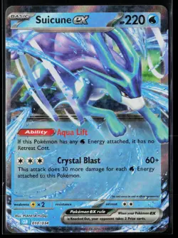 Suicune ex 010/034 Holo Classic Collection Trading Card Game Classic Pokemon NM - Image 1
