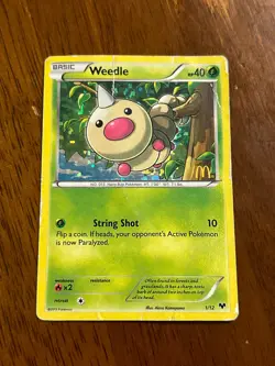 Weedle 1/12 McDonald's Holo Promo - Pokemon Card - DMG - Image 1