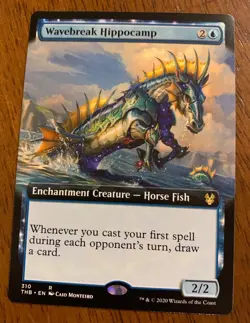 Wavebreak Hippocamp Extended Art - MTG Magic Cards - Theros Beyond Death THB - Image 1