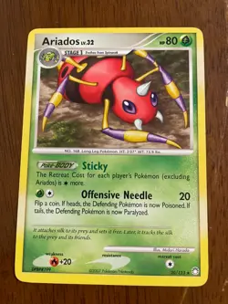 Ariados - 20/123 - Rare DP Mysterious Treasures - Pokemon Card - LP - Image 1