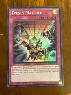 Evenly Matched - SDBT-EN038 - Super Rare 1st Edition - YuGiOh Card - NM - Image 1