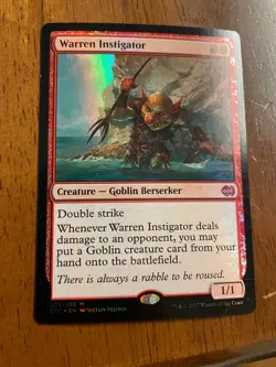 Warren Institgator Foil Duel Decks Merfolk vs. Goblins- MTG Magic Card - NM - Image 1