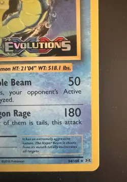 Pokemon 2016 Gyarados 34/108 XY Evolutions Prerelease Holo - Image 5