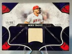 💫⚾MIKE TROUT 2025 Topps Tier One Relics Purple Foil Bat Relic /99 #ANGELS!⚾💫 - Image 2