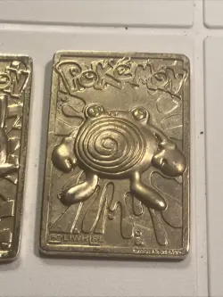 1999 Nintendo Pokemon Gold Plated Jigglypuff Poliwhirl Pikachu Burger King - Image 2