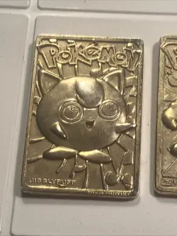 1999 Nintendo Pokemon Gold Plated Jigglypuff Poliwhirl Pikachu Burger King - Image 3