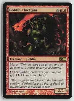 Goblin Chieftain Lightly Played Foil 141 Magic 2011 (M11) MTG - Image 1