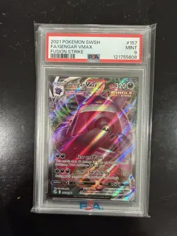 Pokemon TCG Gengar VMAX 157/264 Swsh08: Fusion Strike Mint Condition PSA 9 - Image 1