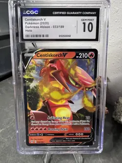 2020 Pokemon Sword and Shield Darkness Ablaze Centiskorch V #33 CGC 10 - Image 1