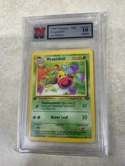 10 NSA 1999 Pokemon Jungle 48/64 Weepinbell 1st Edition (not PSA, BGS) Gem Mint - Image 1
