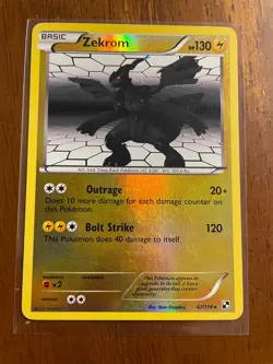 Zekrom - 47/114 Reverse Holo Black & White - Pokemon Card - LP - Image 1