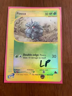 Pineco 86/144 Reverse Holo Skyridge Set E-Series - Pokemon Card - LP - Image 1