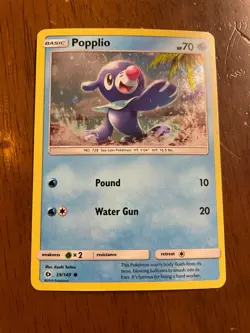 Popplio - 39/149 - Sun & Moon Base Set Holo - Pokemon Card - LP - Image 1