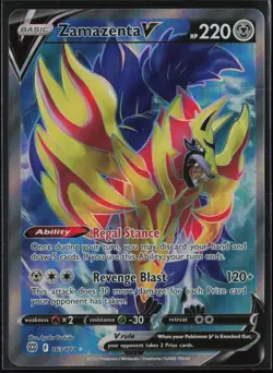 Zamazenta V 163/172 Ultra Rare Brilliant Stars Pokemon Holo Near Mint - Image 1