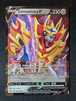 Pokemon TCG Zamazenta V SWSH019 Sword & Shield Black Star Promo Holo NM - Image 1