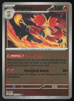 Delphox 013/086 Rare Chaos Rising Pokemon Reverse Holo Near Mint - Image 1