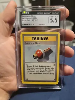 Pokemon Flute 086/102 Base Set Regular CGC Graded 5.5 - Image 1