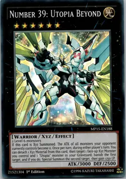 Yugioh Number 39: Utopia Beyond MP15-EN188 1st Edition Super Rare NM - Image 1