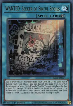 Wanted: Seeker Of The Sinful Spoils - RA03-EN074 - Ultra Rare - 1st - Yugioh - Image 1