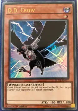 YuGiOh D.D. Crow Ultra Rare 1st Edition BLCR-EN077/DUDE-EN027 NM - Image 1