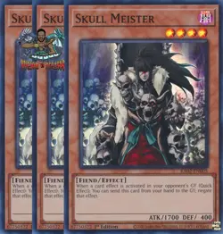 Yugioh! 3x Skull Meister RA02-EN005 Super Rare 1st Ed NM - Image 1