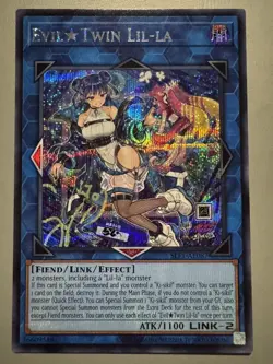 YUGIOH EVIL TWIN LIL-LA (ALT ART) ASIA ENGLISH SLF1-AE087 SECRET RARE - Image 1