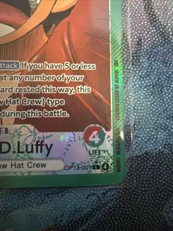 One Piece Monkey.D.Luffy Alternate Art Carrying His Will OP13-001 - Image 3