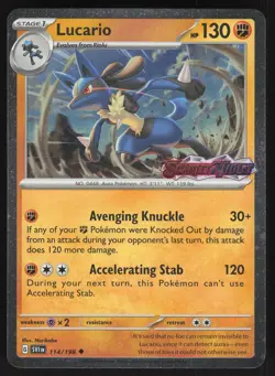 Pokemon Lucario (Scarlet & Violet Stamp) Uncommon 114/198 Miscellaneous Cards... - Image 1