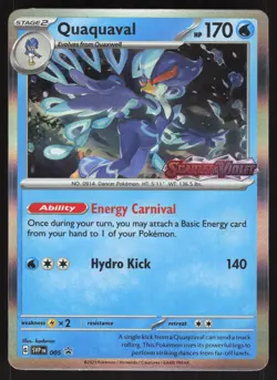 Pokemon Quaquaval (Prerelease) Promo 005 SV: Scarlet & Violet Promo Cards Hol... - Image 1