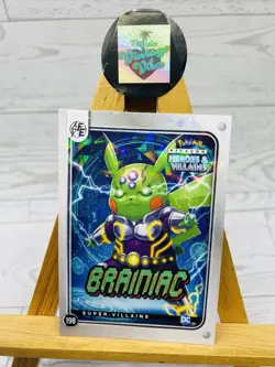 Pikachu as Cosplay Brainiac Heroes & Villains Non-Pokemon Cracked Ice Holo Card - Image 1